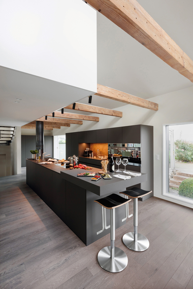 Kücheninsel schwarz Kücheninsel modern in schwarz